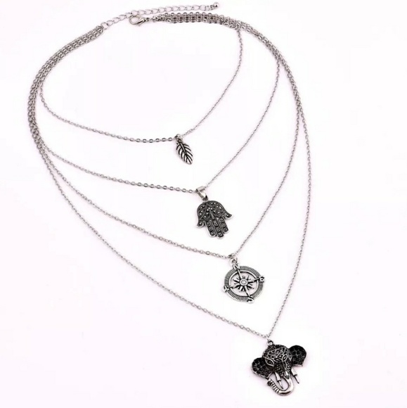 NWT Elephant Layered Necklace 30cm+6cm Extension - Picture 4 of 7